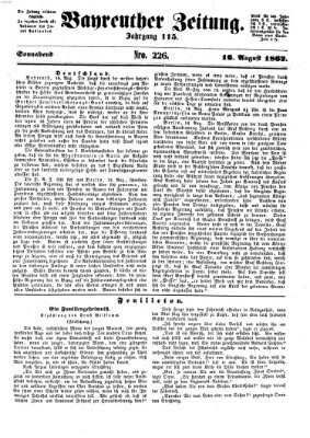 Bayreuther Zeitung Samstag 16. August 1862