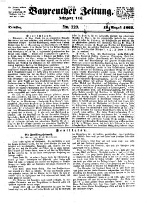 Bayreuther Zeitung Dienstag 19. August 1862