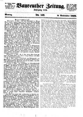 Bayreuther Zeitung Montag 8. September 1862