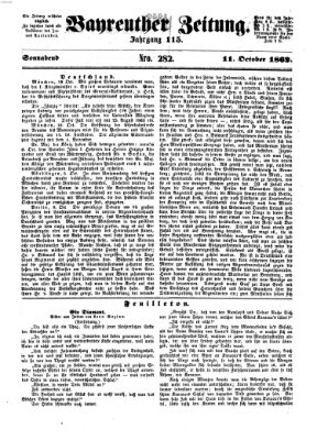 Bayreuther Zeitung Samstag 11. Oktober 1862