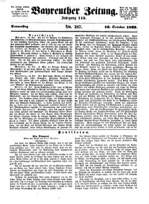 Bayreuther Zeitung Donnerstag 16. Oktober 1862