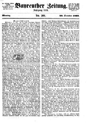 Bayreuther Zeitung Montag 20. Oktober 1862