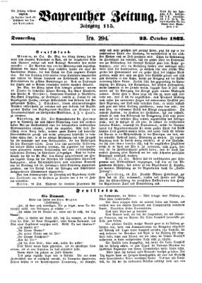 Bayreuther Zeitung Donnerstag 23. Oktober 1862