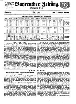 Bayreuther Zeitung Sonntag 26. Oktober 1862