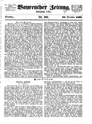 Bayreuther Zeitung Dienstag 28. Oktober 1862