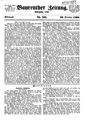 Bayreuther Zeitung Mittwoch 29. Oktober 1862