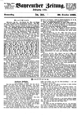 Bayreuther Zeitung Donnerstag 30. Oktober 1862