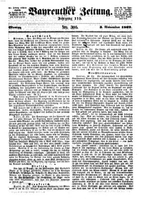 Bayreuther Zeitung Montag 3. November 1862