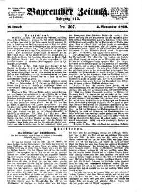 Bayreuther Zeitung Mittwoch 5. November 1862