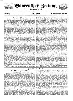 Bayreuther Zeitung Freitag 7. November 1862