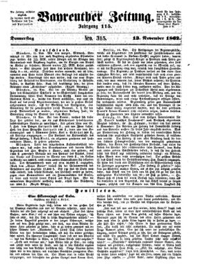 Bayreuther Zeitung Donnerstag 13. November 1862