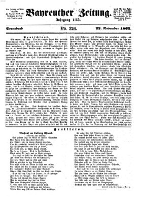 Bayreuther Zeitung Samstag 22. November 1862