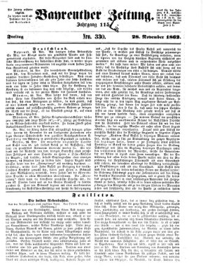 Bayreuther Zeitung Freitag 28. November 1862