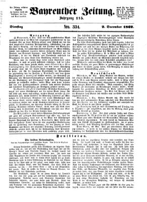 Bayreuther Zeitung Dienstag 2. Dezember 1862