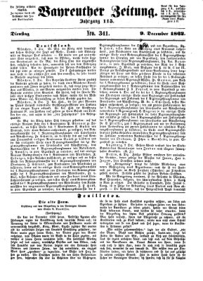 Bayreuther Zeitung Dienstag 9. Dezember 1862