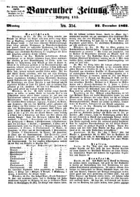 Bayreuther Zeitung Montag 22. Dezember 1862