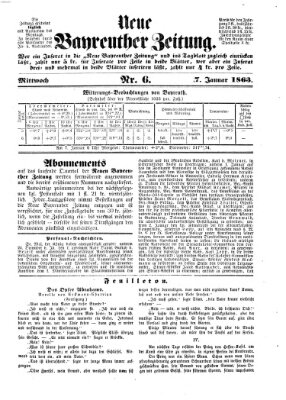 Bayreuther Zeitung Mittwoch 7. Januar 1863