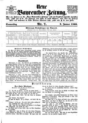 Bayreuther Zeitung Donnerstag 8. Januar 1863