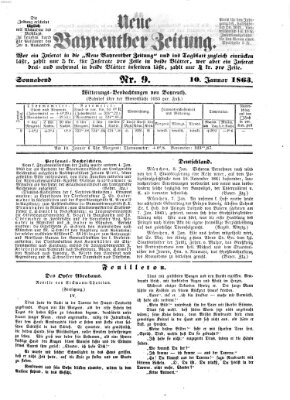 Bayreuther Zeitung Samstag 10. Januar 1863