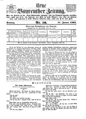 Bayreuther Zeitung Sonntag 11. Januar 1863