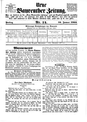 Bayreuther Zeitung Freitag 16. Januar 1863