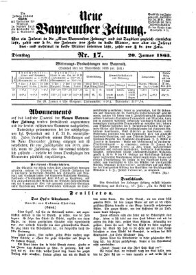 Bayreuther Zeitung Dienstag 20. Januar 1863