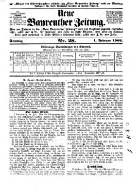 Bayreuther Zeitung Sonntag 1. Februar 1863