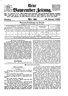 Bayreuther Zeitung Dienstag 10. Februar 1863