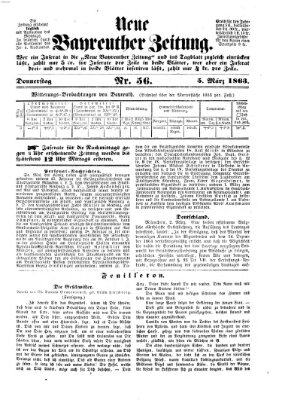 Bayreuther Zeitung Donnerstag 5. März 1863