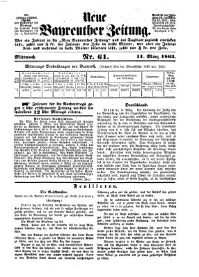 Bayreuther Zeitung Mittwoch 11. März 1863