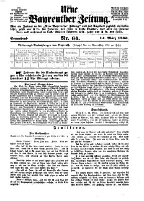 Bayreuther Zeitung Samstag 14. März 1863