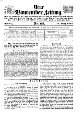 Bayreuther Zeitung Sonntag 15. März 1863