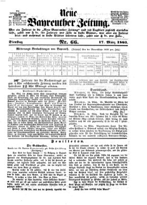 Bayreuther Zeitung Dienstag 17. März 1863