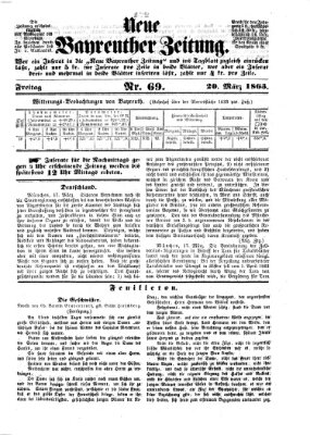 Bayreuther Zeitung Freitag 20. März 1863