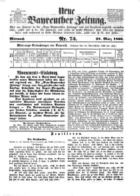 Bayreuther Zeitung Mittwoch 25. März 1863