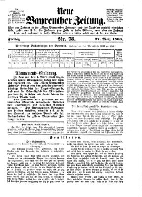 Bayreuther Zeitung Freitag 27. März 1863