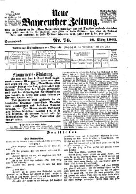 Bayreuther Zeitung Samstag 28. März 1863