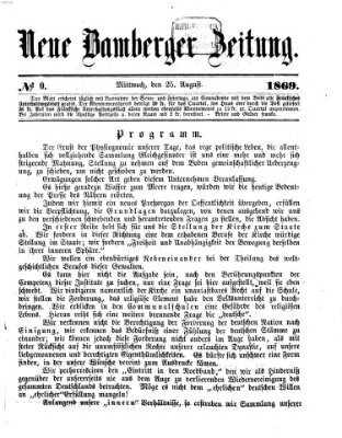 Neue Bamberger Zeitung (Bamberger Zeitung) Mittwoch 25. August 1869