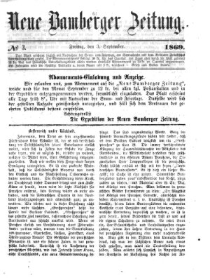 Neue Bamberger Zeitung (Bamberger Zeitung) Freitag 3. September 1869