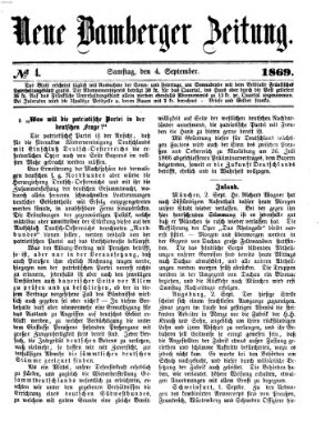 Neue Bamberger Zeitung (Bamberger Zeitung) Samstag 4. September 1869