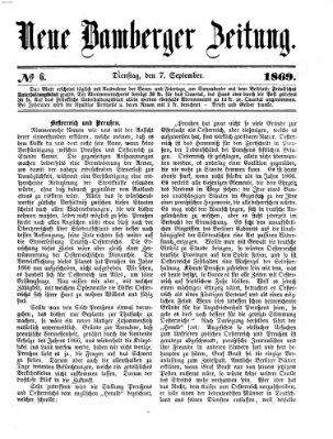 Neue Bamberger Zeitung (Bamberger Zeitung) Dienstag 7. September 1869