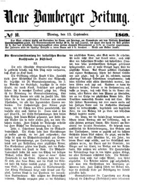 Neue Bamberger Zeitung (Bamberger Zeitung) Montag 13. September 1869