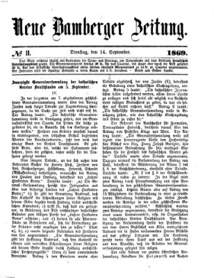 Neue Bamberger Zeitung (Bamberger Zeitung) Dienstag 14. September 1869