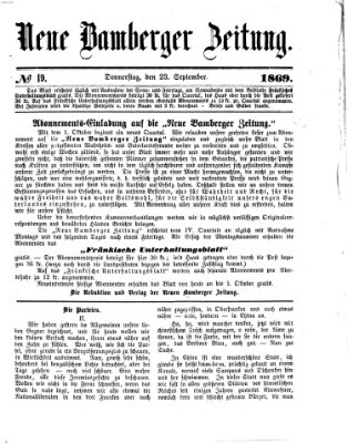 Neue Bamberger Zeitung (Bamberger Zeitung) Donnerstag 23. September 1869