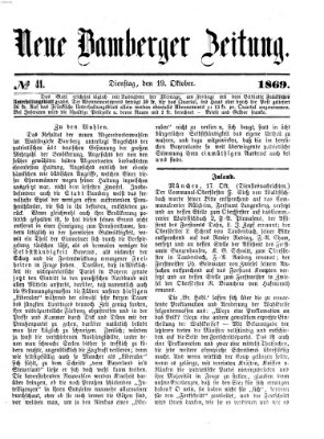 Neue Bamberger Zeitung (Bamberger Zeitung) Dienstag 19. Oktober 1869