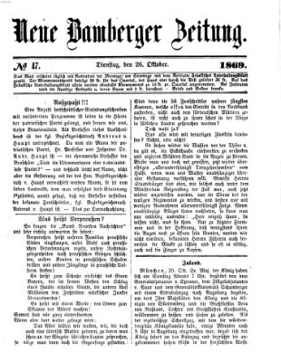 Neue Bamberger Zeitung (Bamberger Zeitung) Dienstag 26. Oktober 1869