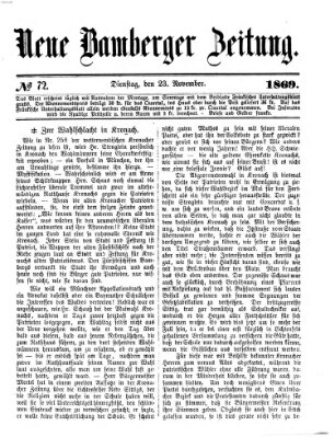 Neue Bamberger Zeitung (Bamberger Zeitung) Dienstag 23. November 1869