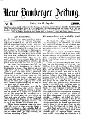 Neue Bamberger Zeitung (Bamberger Zeitung) Freitag 17. Dezember 1869