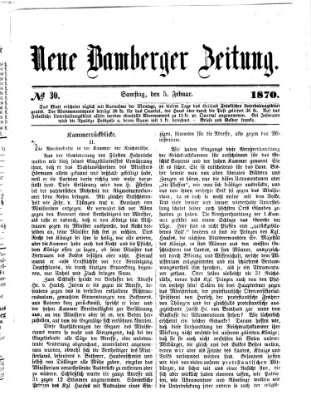 Neue Bamberger Zeitung (Bamberger Zeitung) Samstag 5. Februar 1870