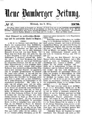 Neue Bamberger Zeitung (Bamberger Zeitung) Mittwoch 9. März 1870